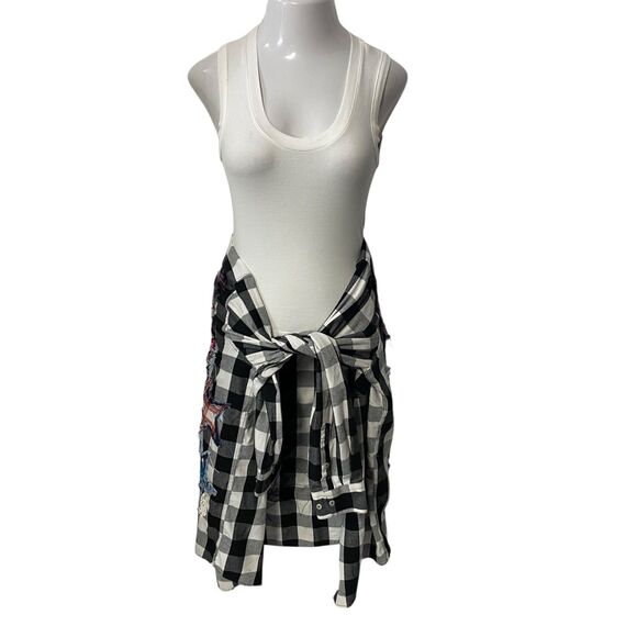 Upcycled Flannel Shirt Shacket Womens 3X NRA Patriot Grunge Patchwork Folk Art - Picture 11 of 16